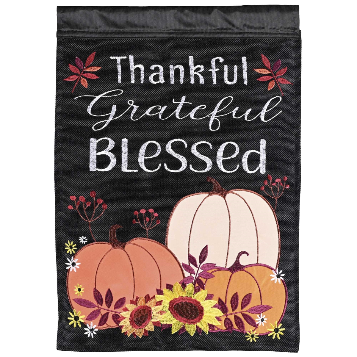 M011978 Flag Thankful Grateful Blessed 13x18