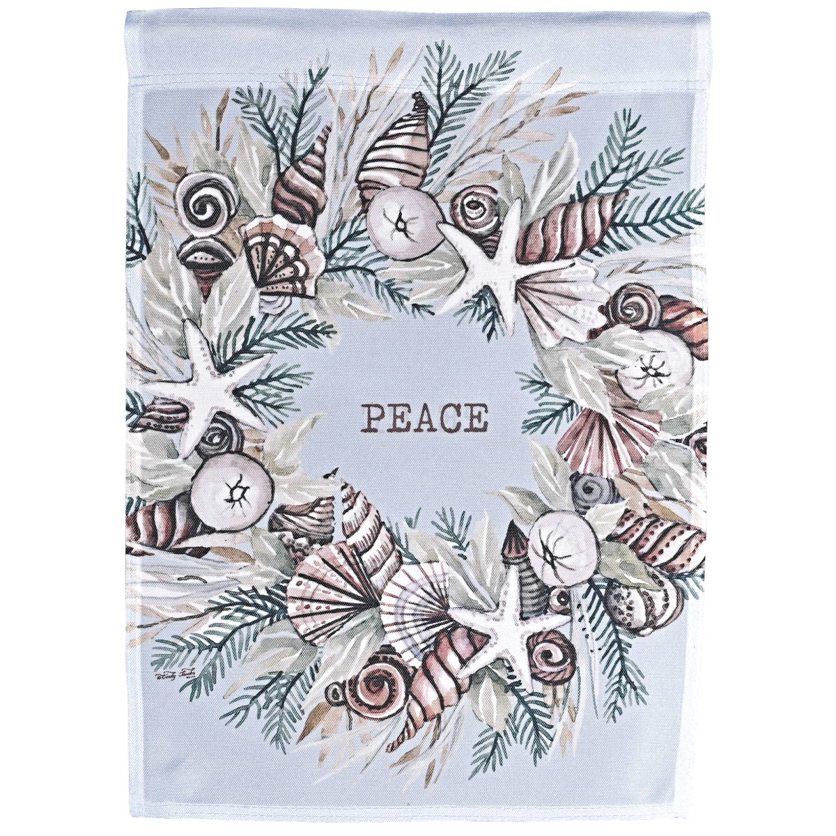 M080283 Flag Peace Christmas Wreath 13x18