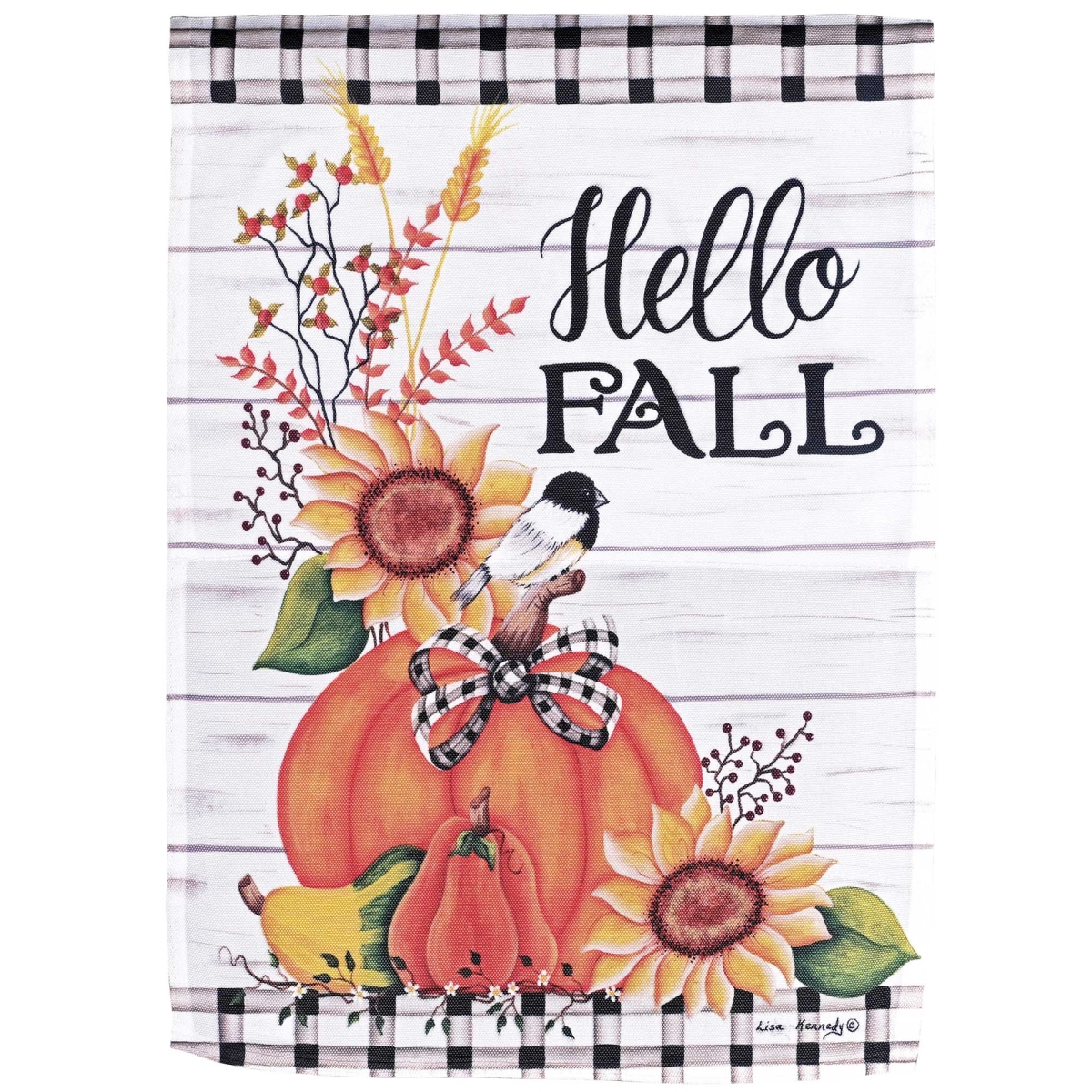 M080276 Flag Hello Fall Pumpkin 13x18