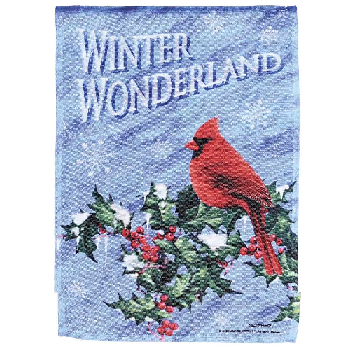 M080284 Flag Cardinal Winter Wonderland 13x18