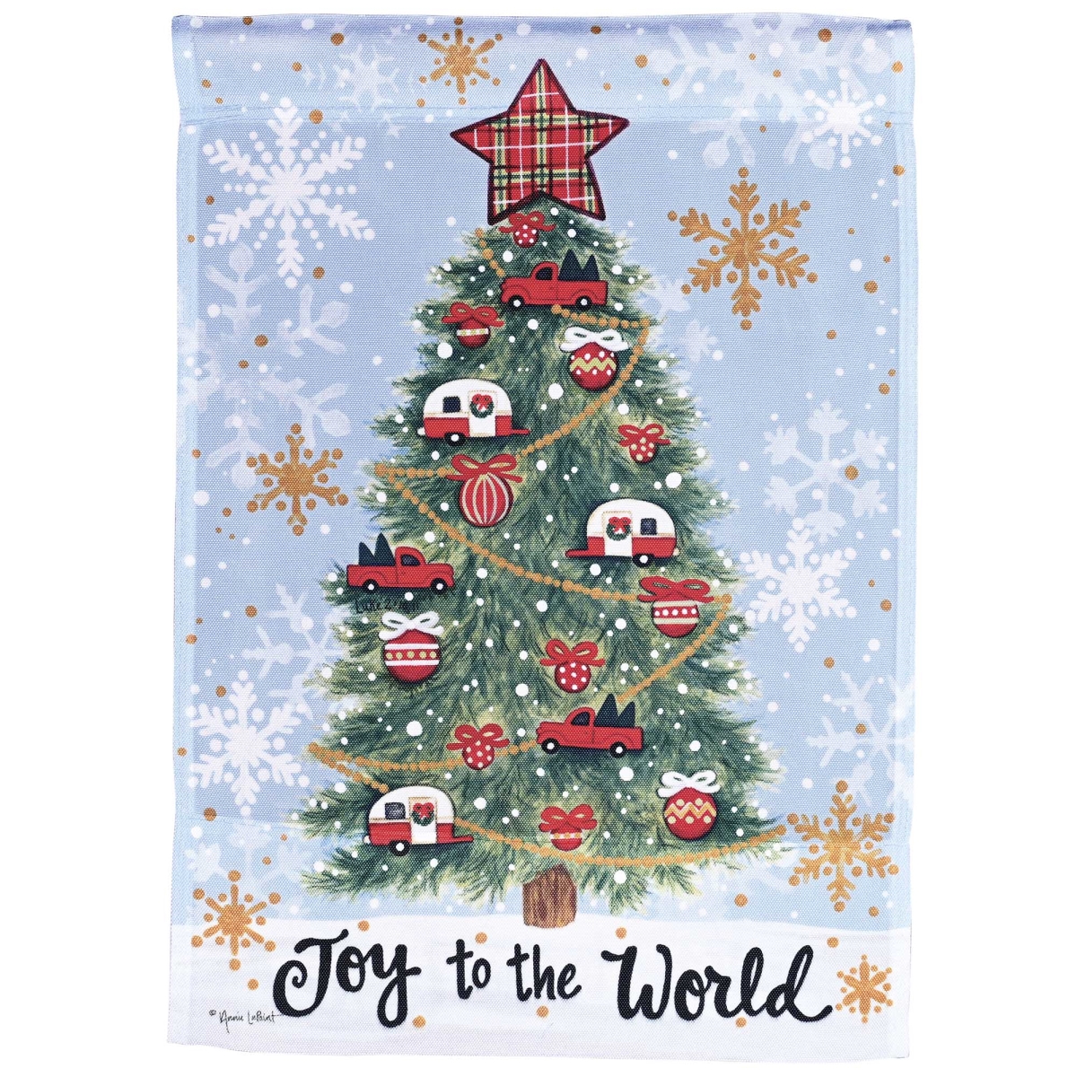 M080281 Flag Camper Joy To The World 13x18