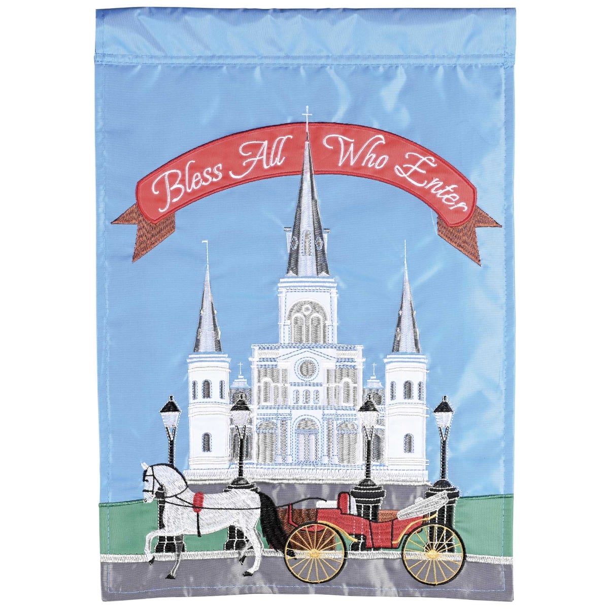 M011998 Flag St Louis Cathedral Bless All 13x18