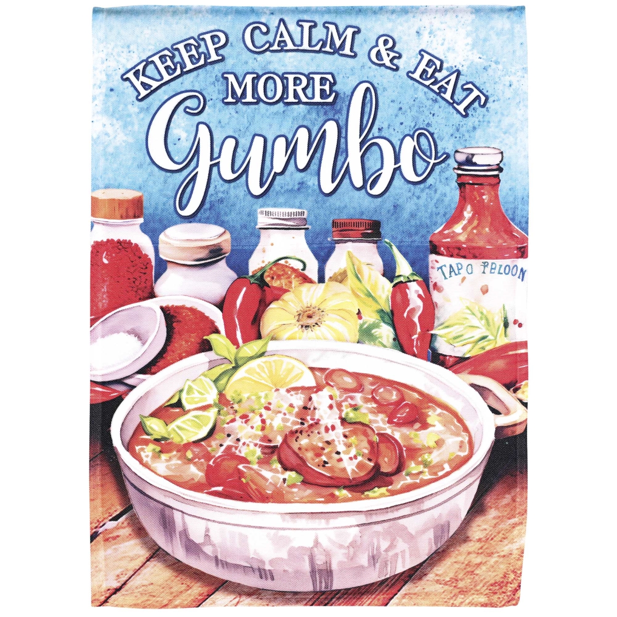 M080272 Flag Keep Calm And Eat More Gumbo 13x18