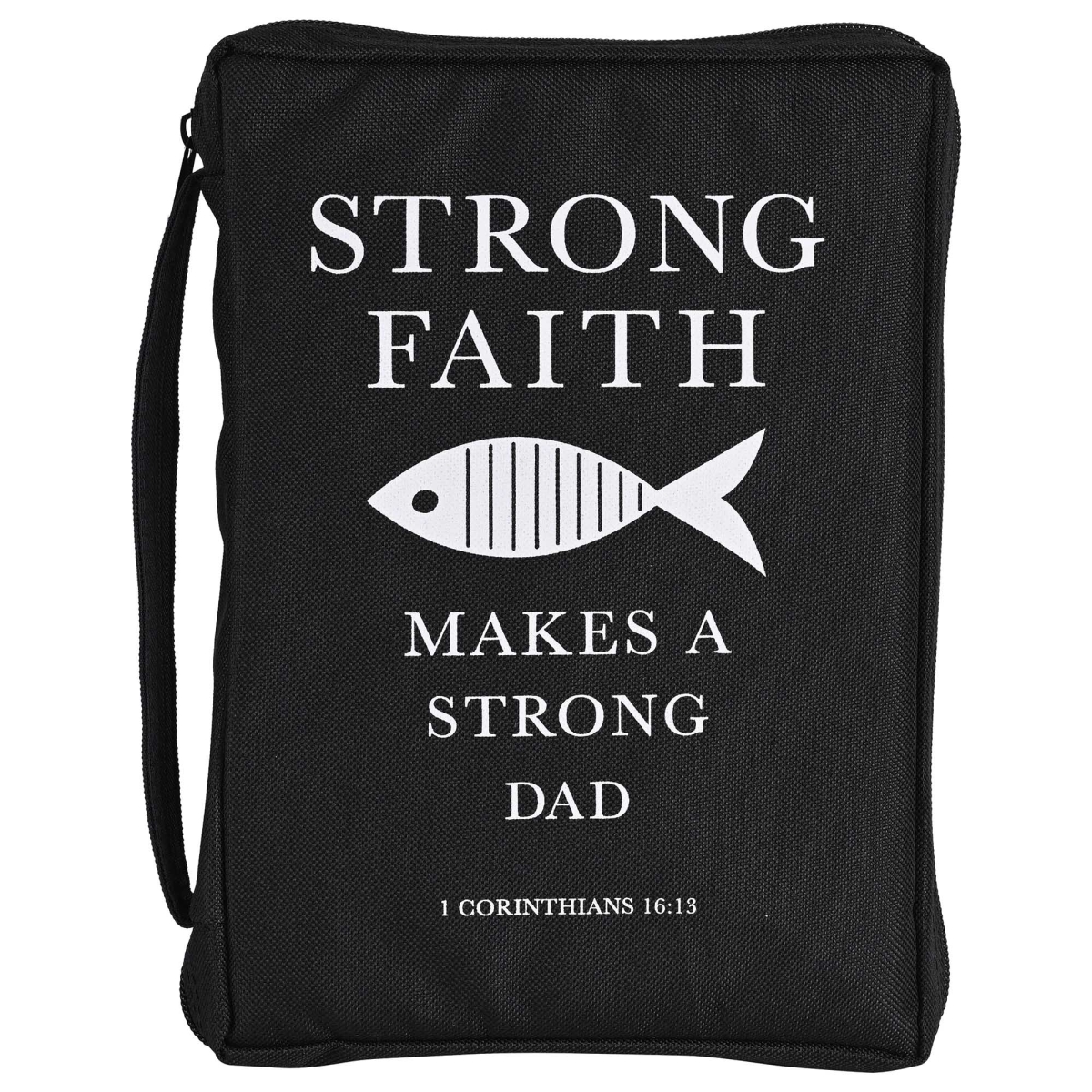 BCK-L1022 Strong Faith Dad Bible Case - Black - Large