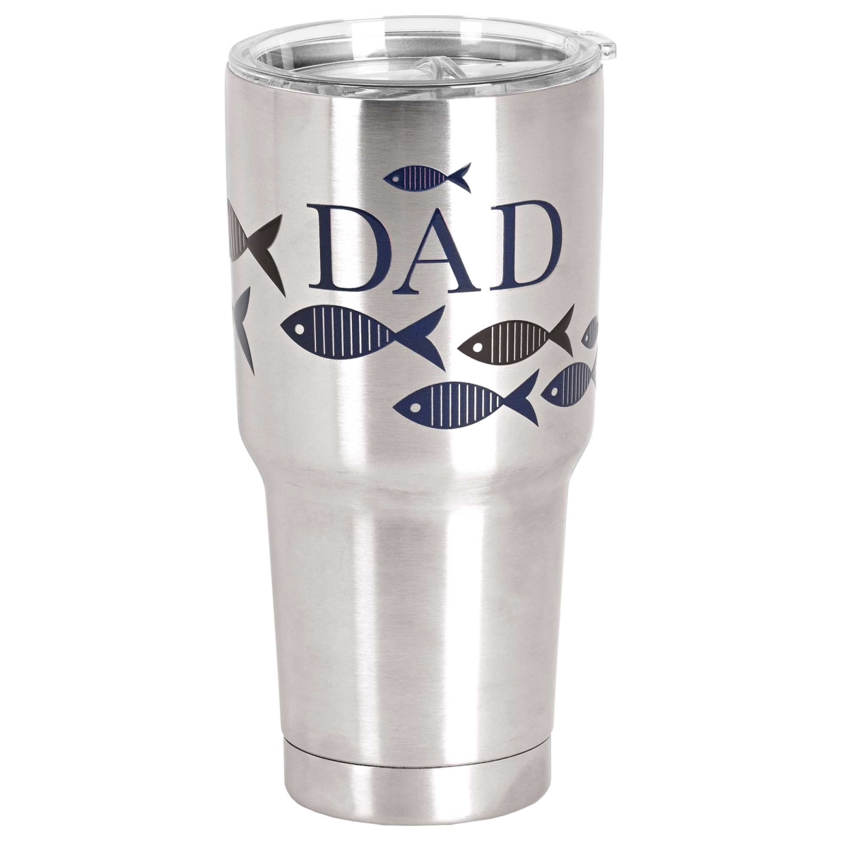 Picture of Dicksons SSTUM-144 30 oz Silver Fish Dad Tumbler - Blue
