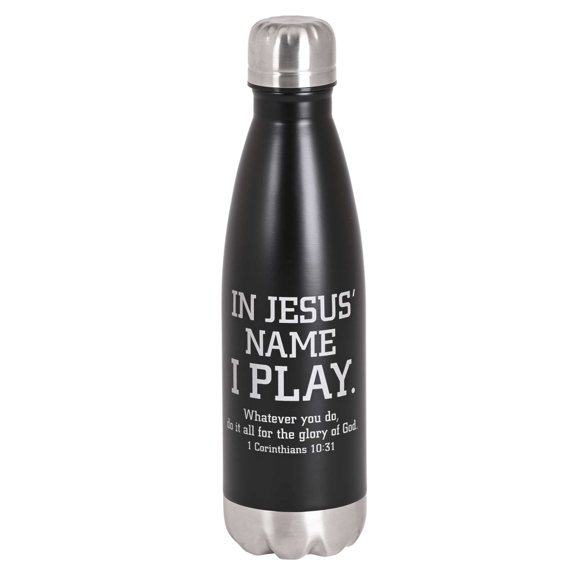 Picture of Dicksons SSWBBLK-21 17 oz Jesus Name I Play Water Bottle - Black