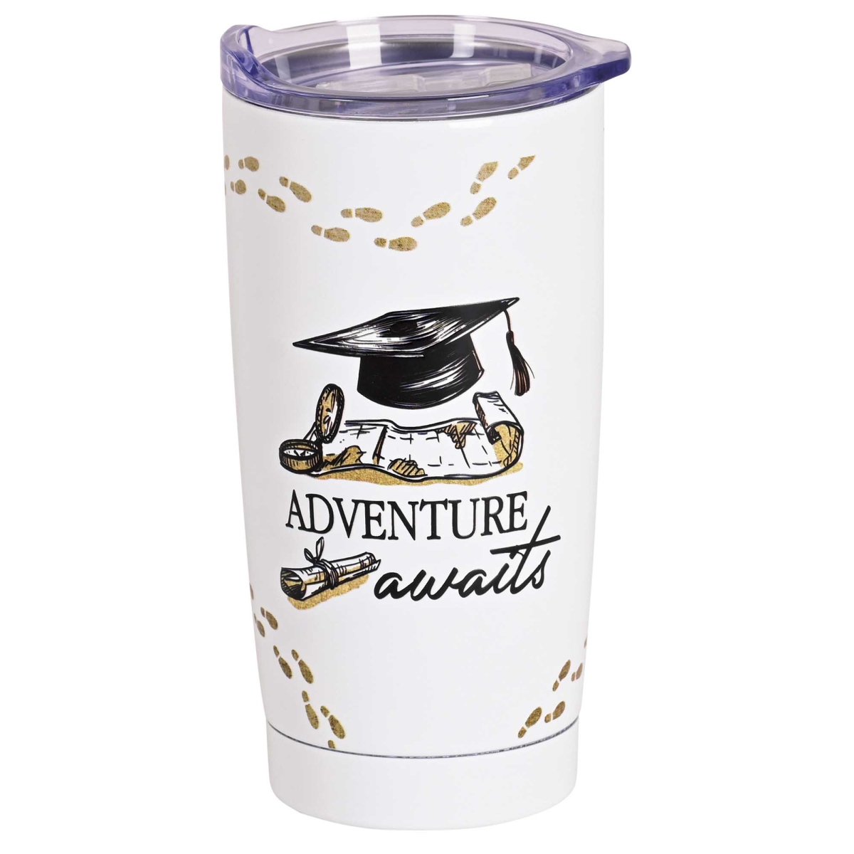 Picture of Dicksons SSTUMW-177 20 oz Grad Adventure Awaits Tumbler - White