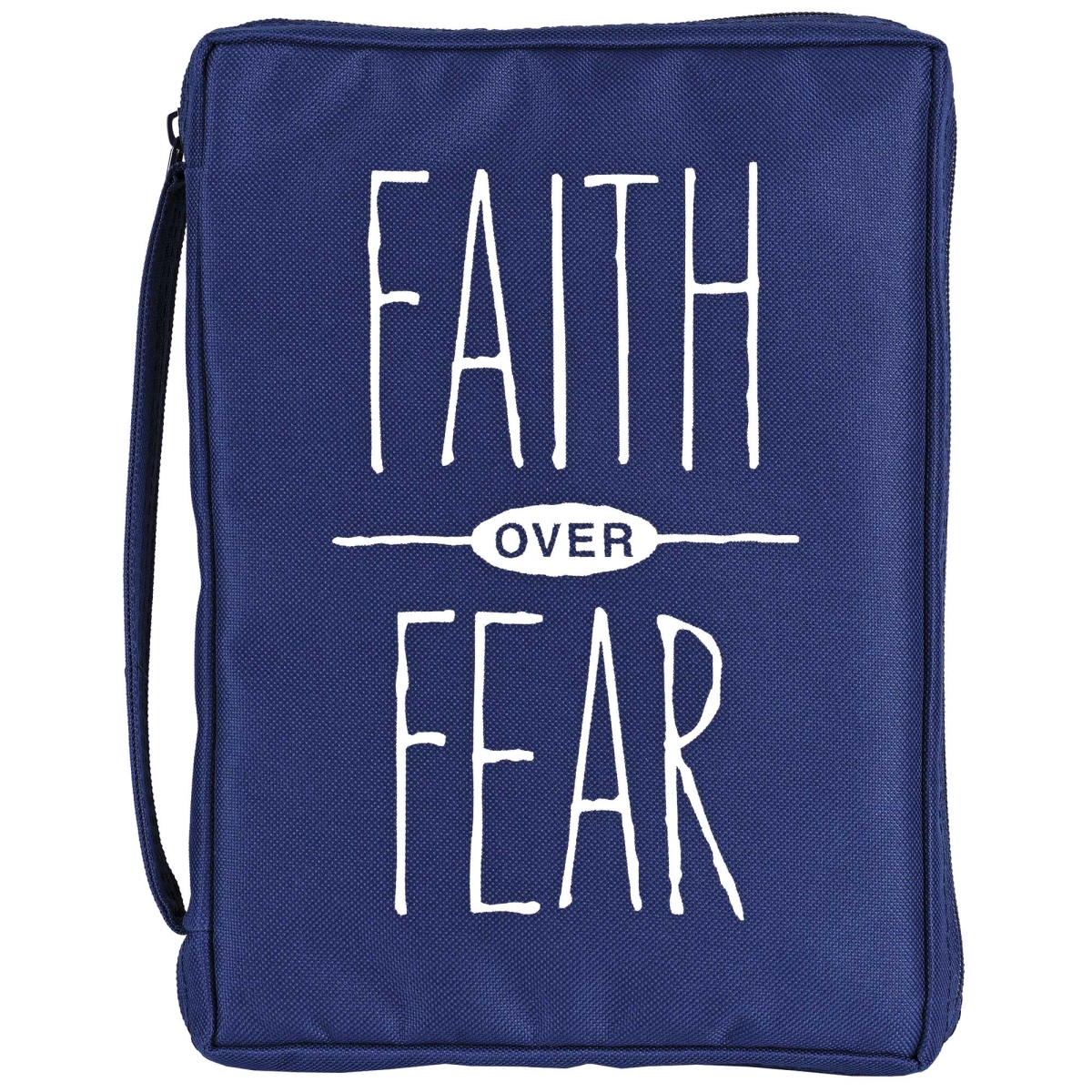 BCK-L1024 Faith Over Fear Bible Case - Navy Blue - Large