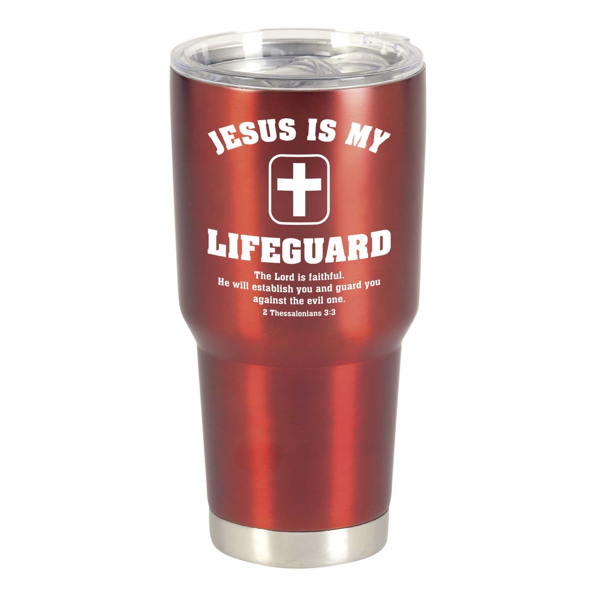 Picture of Dicksons SSTUM30R-27 30 oz Jesus is My Lifeguard Tumbler - Red