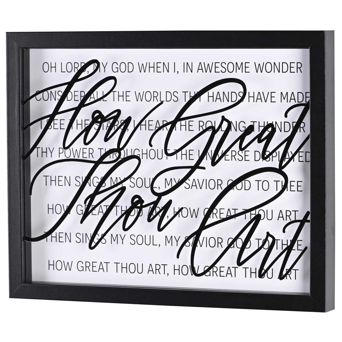 FRMWDBL-1411-83 How Great Thou Art Text Framed Wall Art - Black