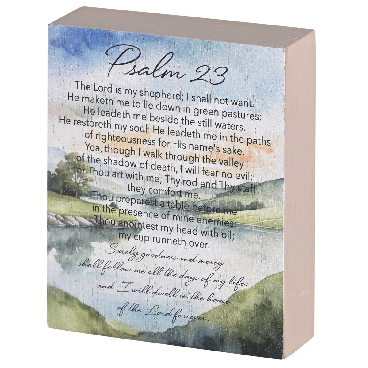 TPLK34-345 Psalm 23 Valley Tabletop Plaque - Blue
