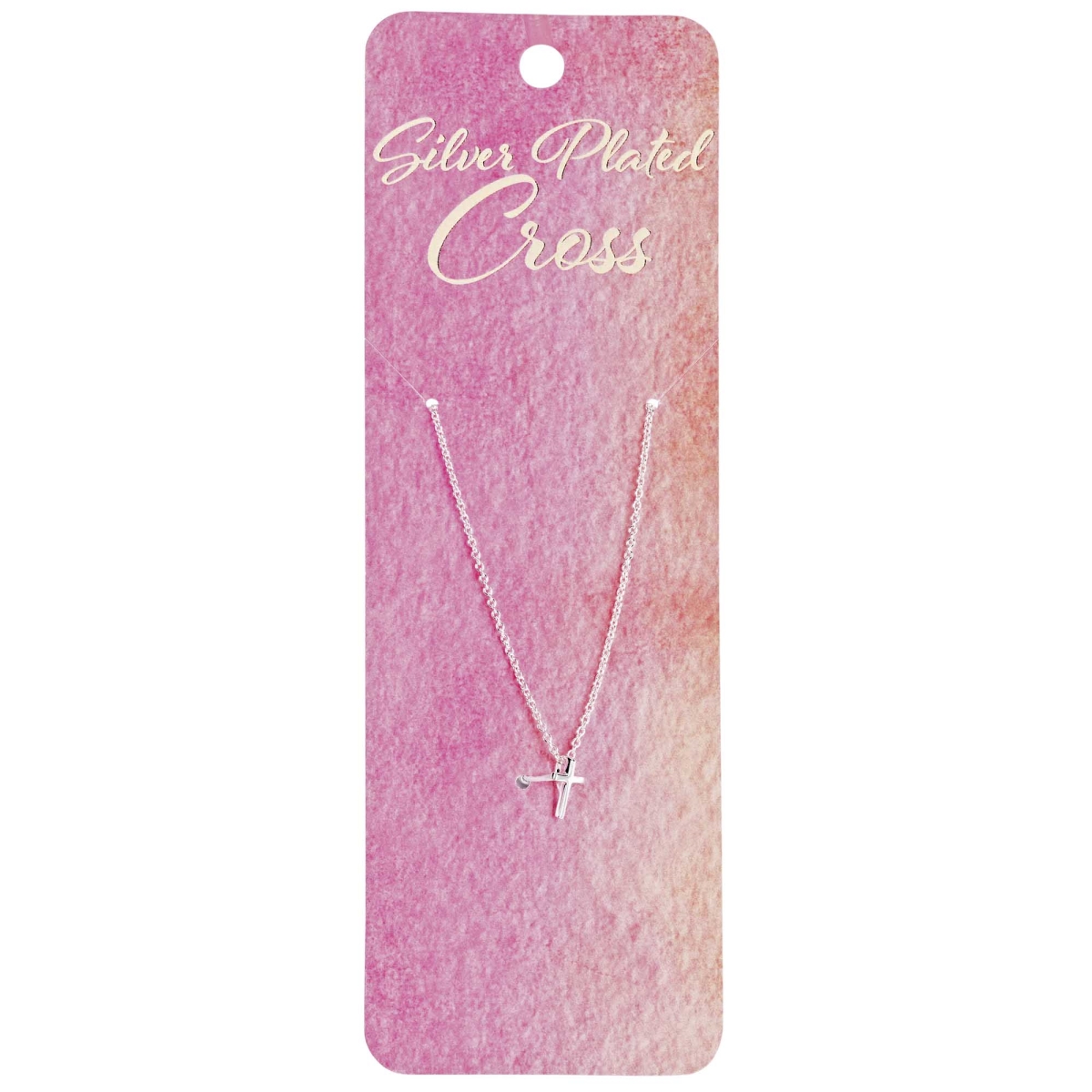 35-8451 18 in. Box 0.313 in. Cross Necklace - Silver