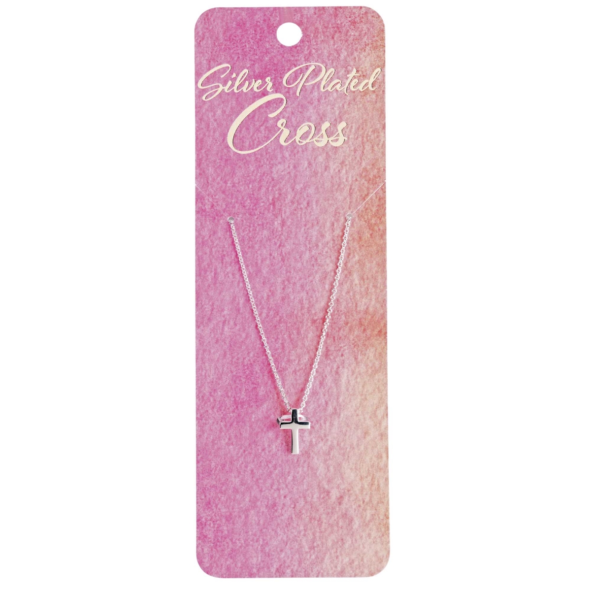 35-8452 18 in. Box 0.44 in. Cross Necklace - Silver