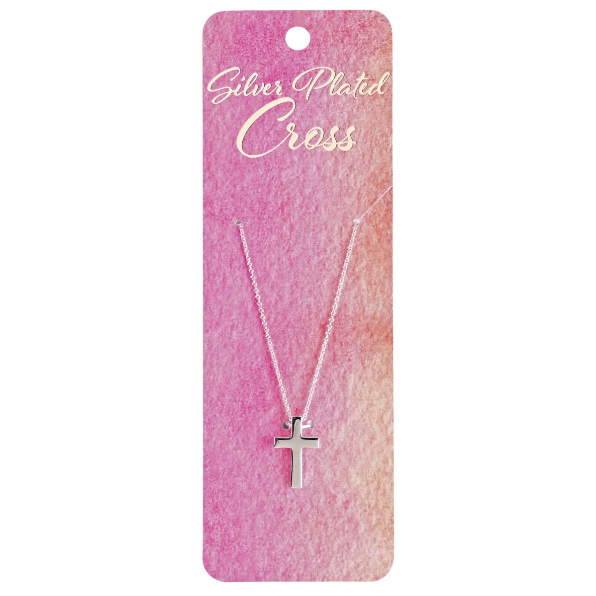 35-8453 18 in. Box 0.75 in. Cross Necklace - Silver