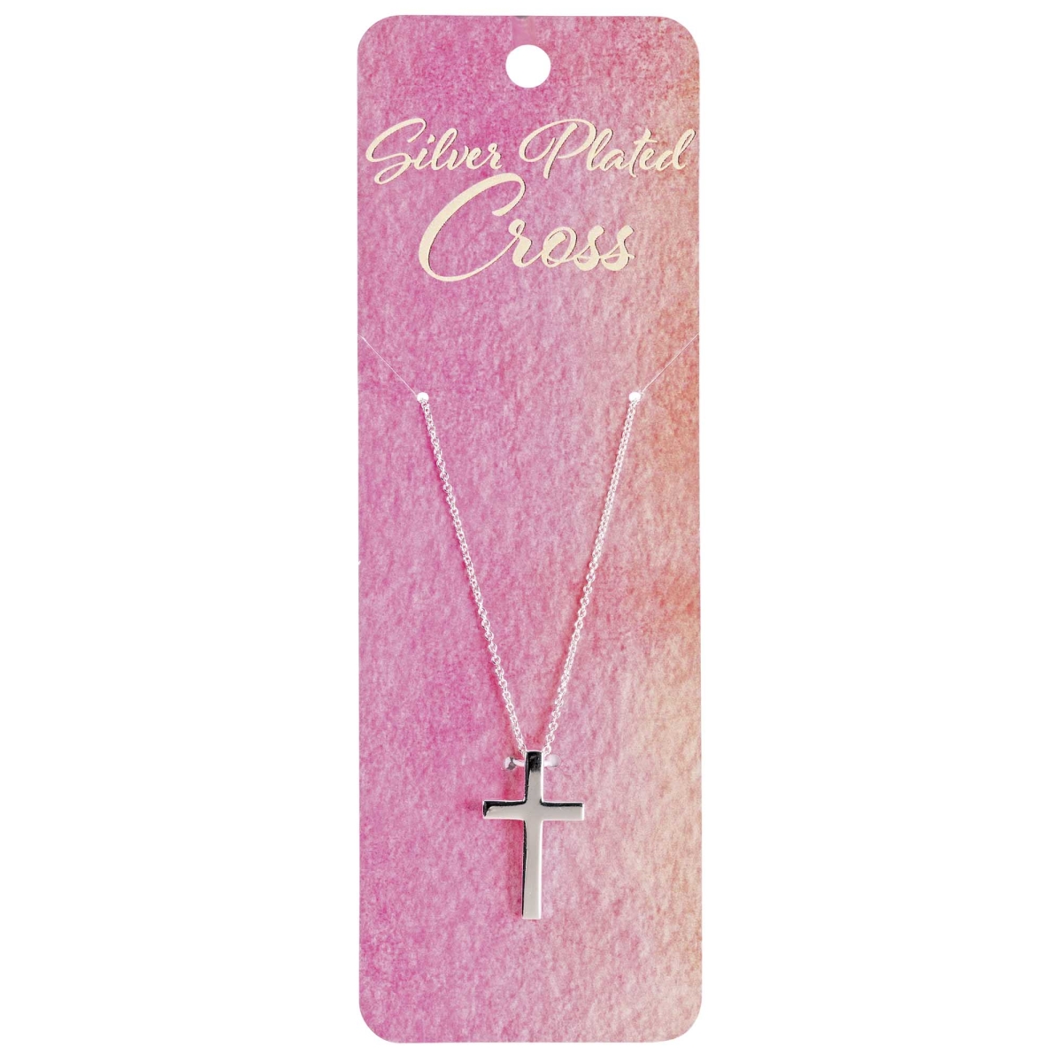35-8454 18 in. Box 1 in. Cross Necklace - Silver