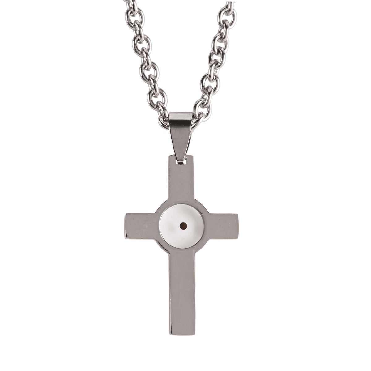 32-9607 24 in. Mustard Seed Cross Necklace - Silver