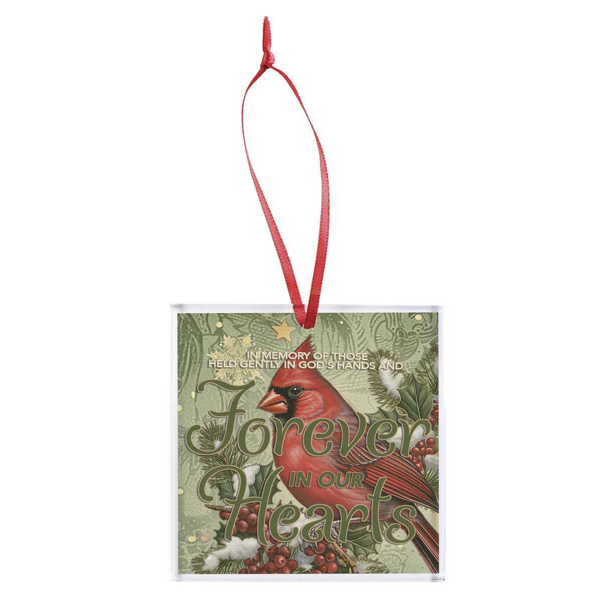 EORNG-14 Ornament Cardinal Forever In Our 3x3