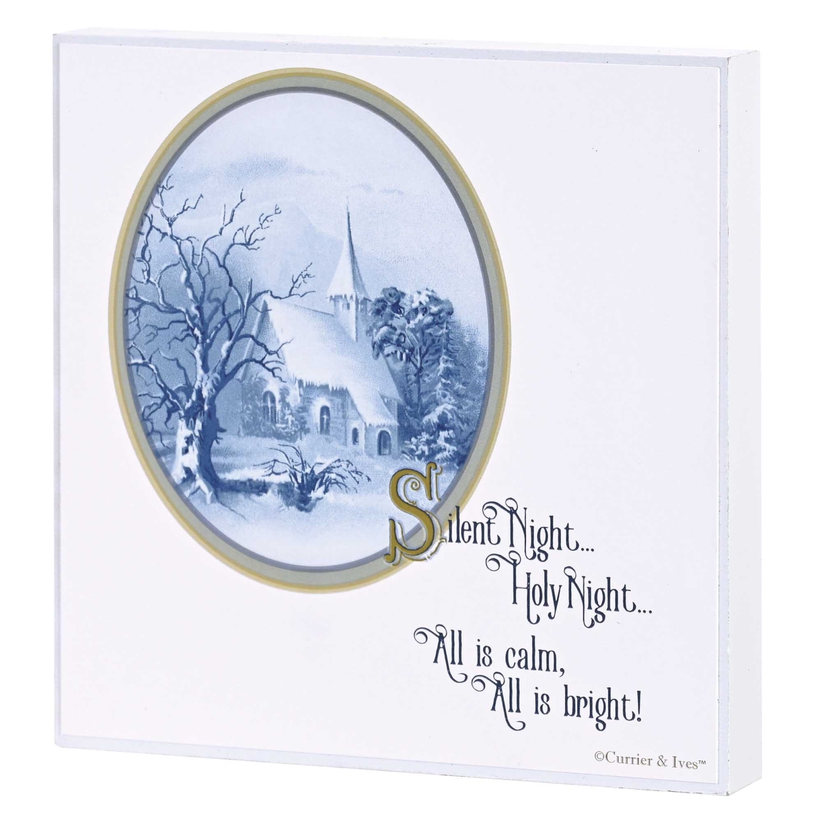 EPLK66-2 Wall Plaque Chapel Silent Night Holy 6x6