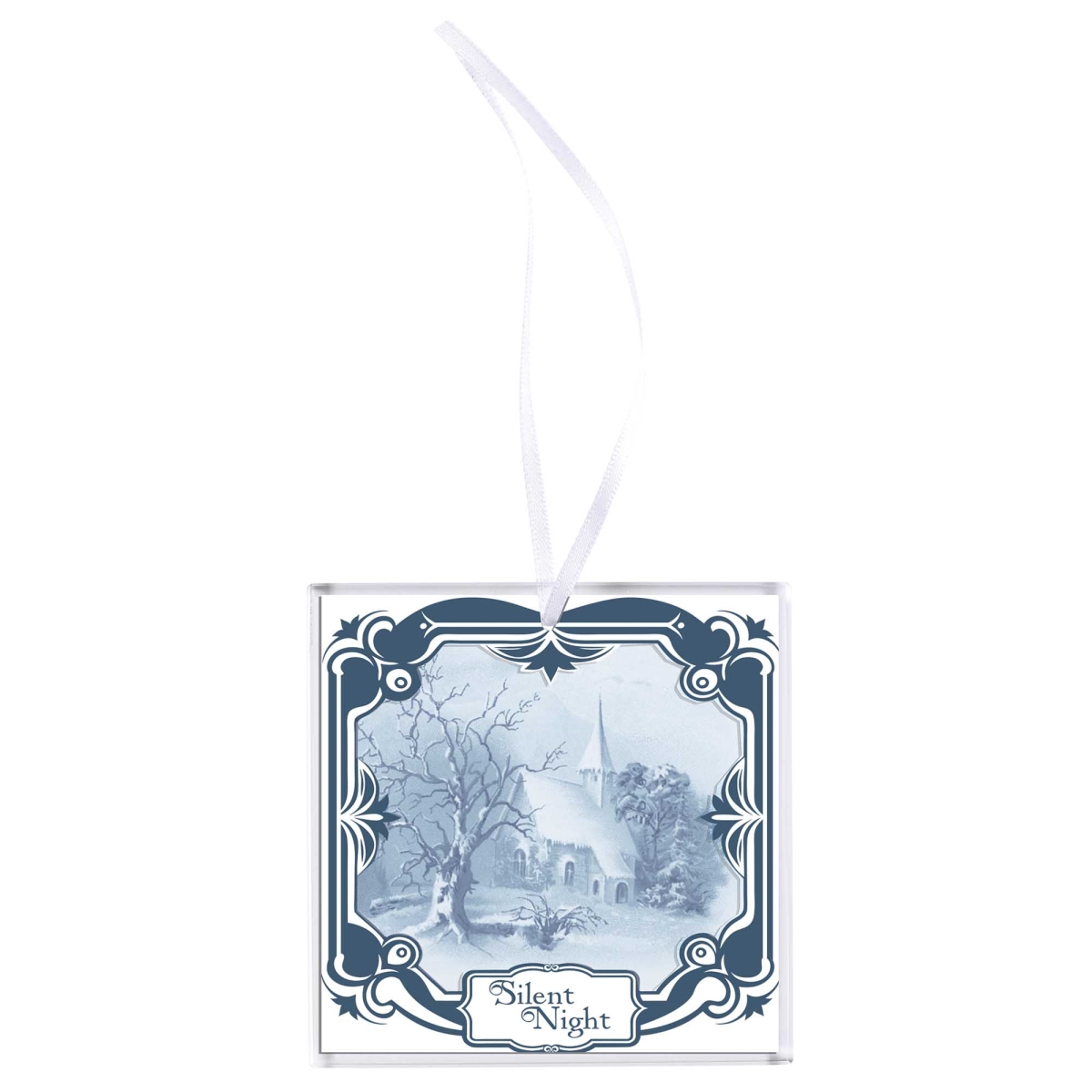 EORNG-6 Ornament Silent Night Glass 3x3