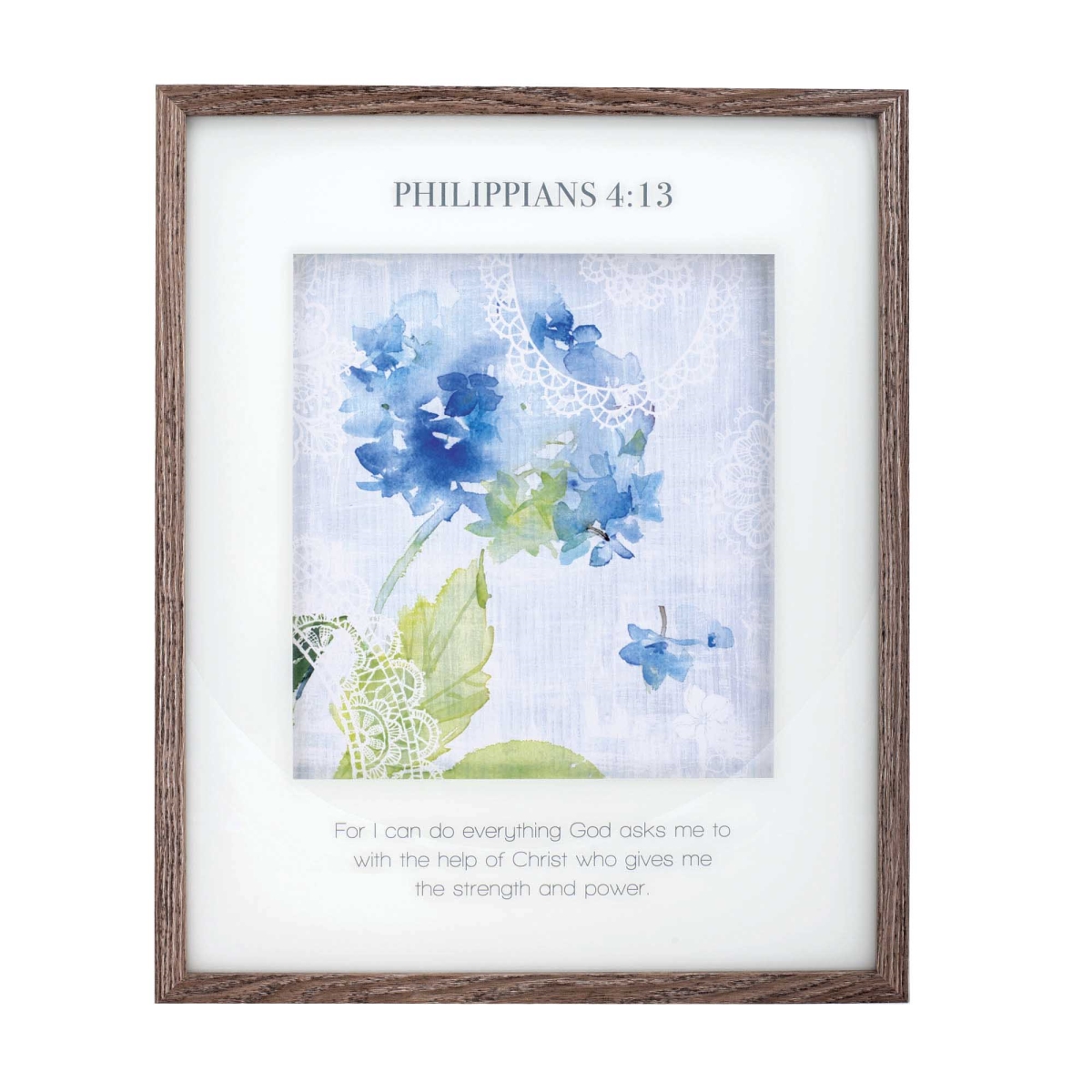 FRMS1002 Framed Wall Hydrangea & Lace Phil. 4:13