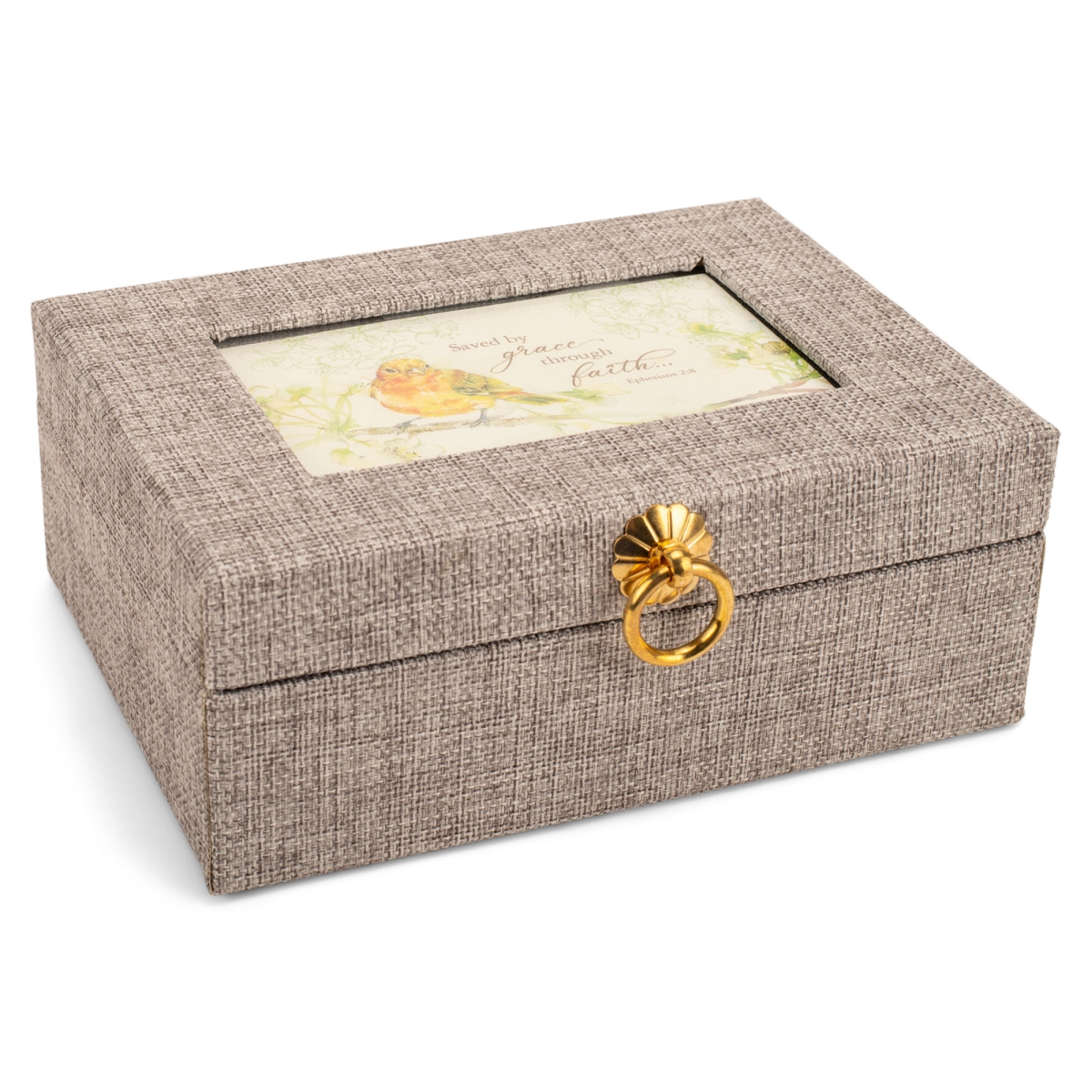 LBG1004S Linen Music Box Saved By Grace Gray