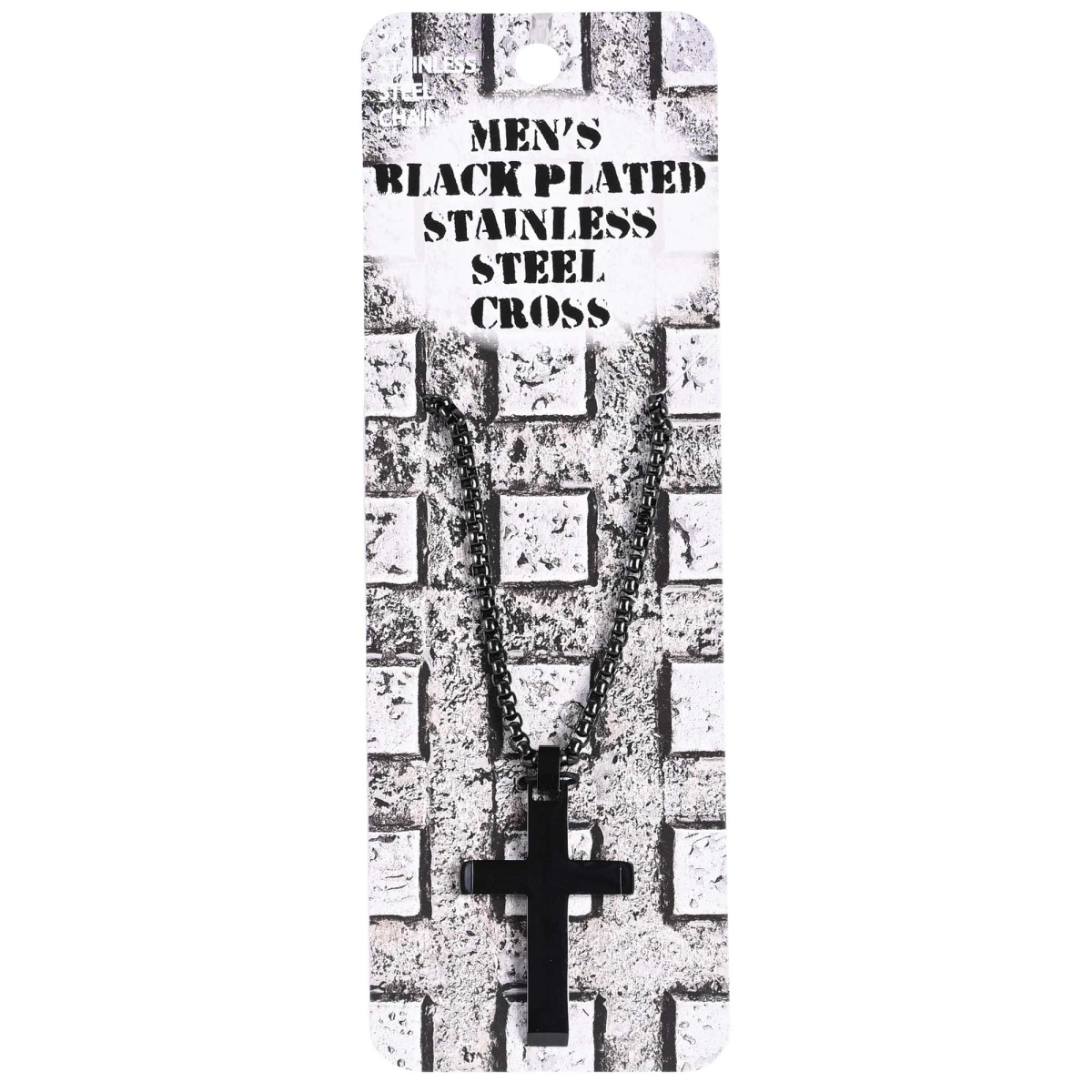 32-6868 Necklace Black Slant Cross 24In Chain