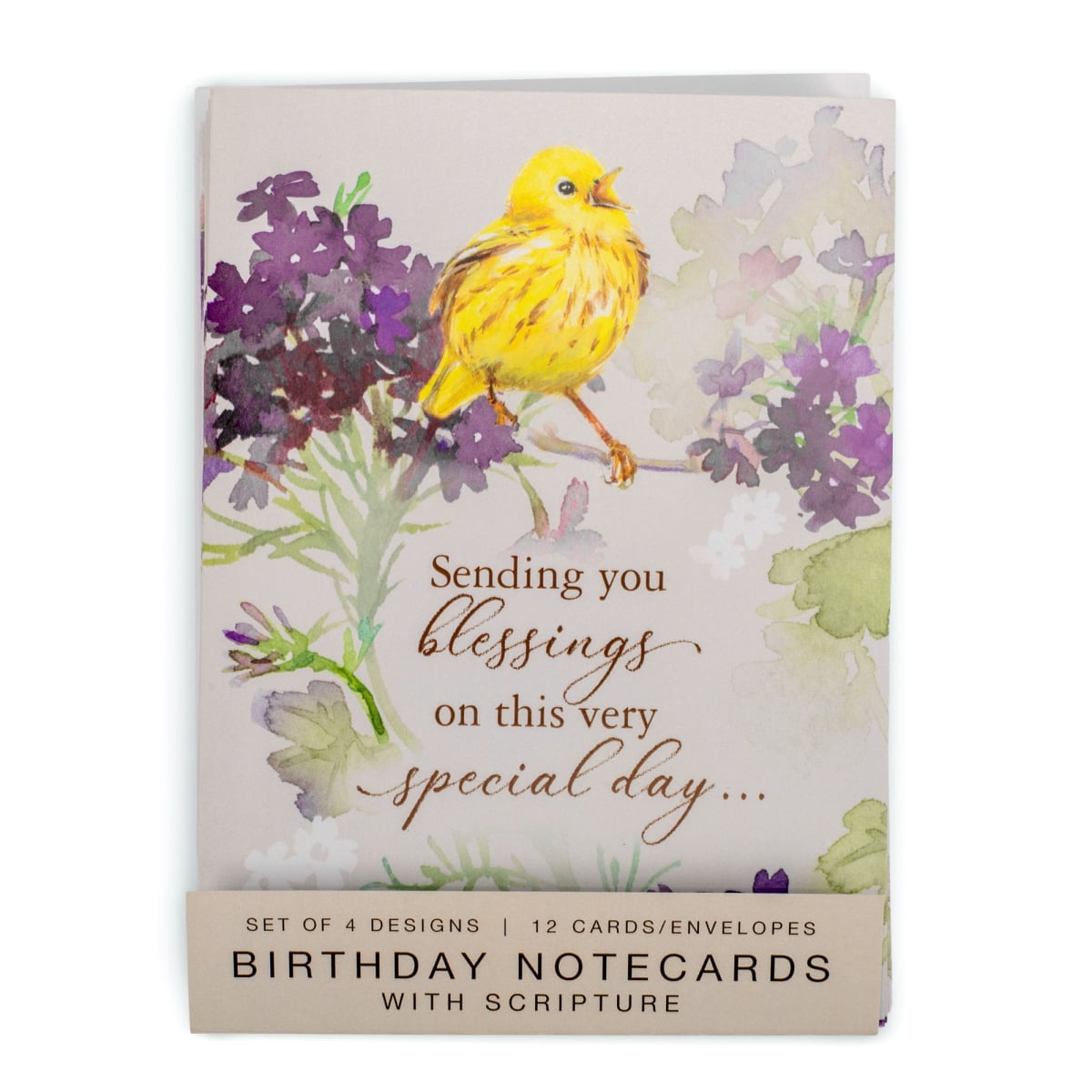 CDSET19S Card Set Birthday Scripture Yellow Birds