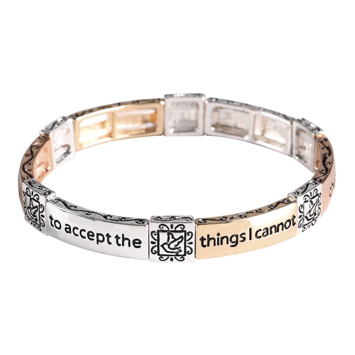 30-8074T Bracelet Serenity Prayer Tile Stretch