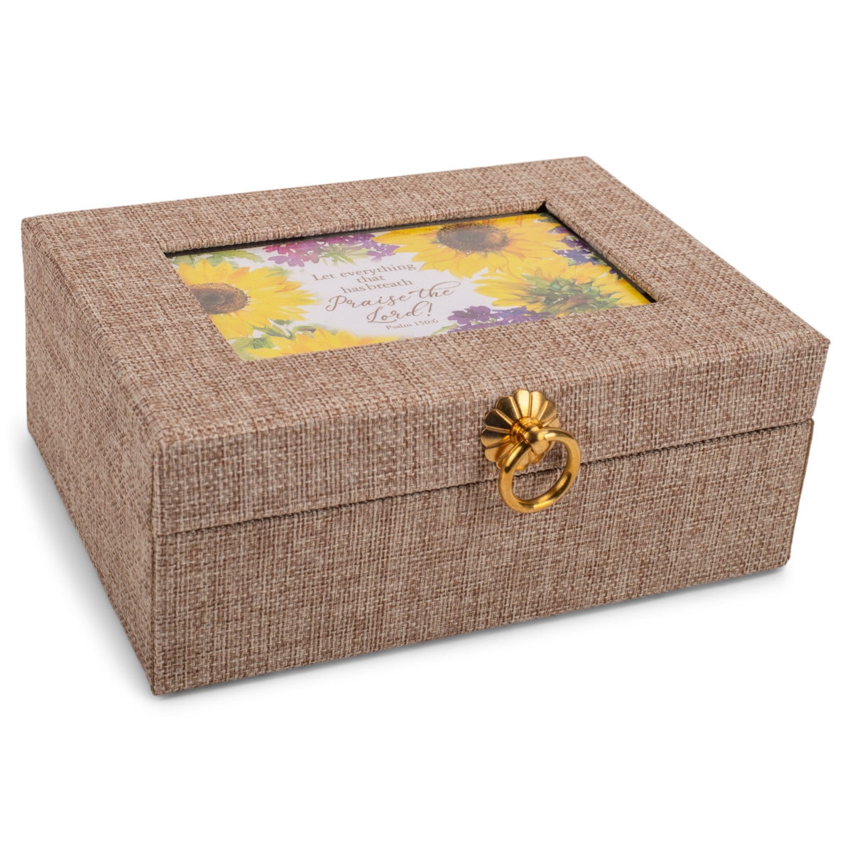 LBB1004S Linen Music Box Praise The Lord Beige