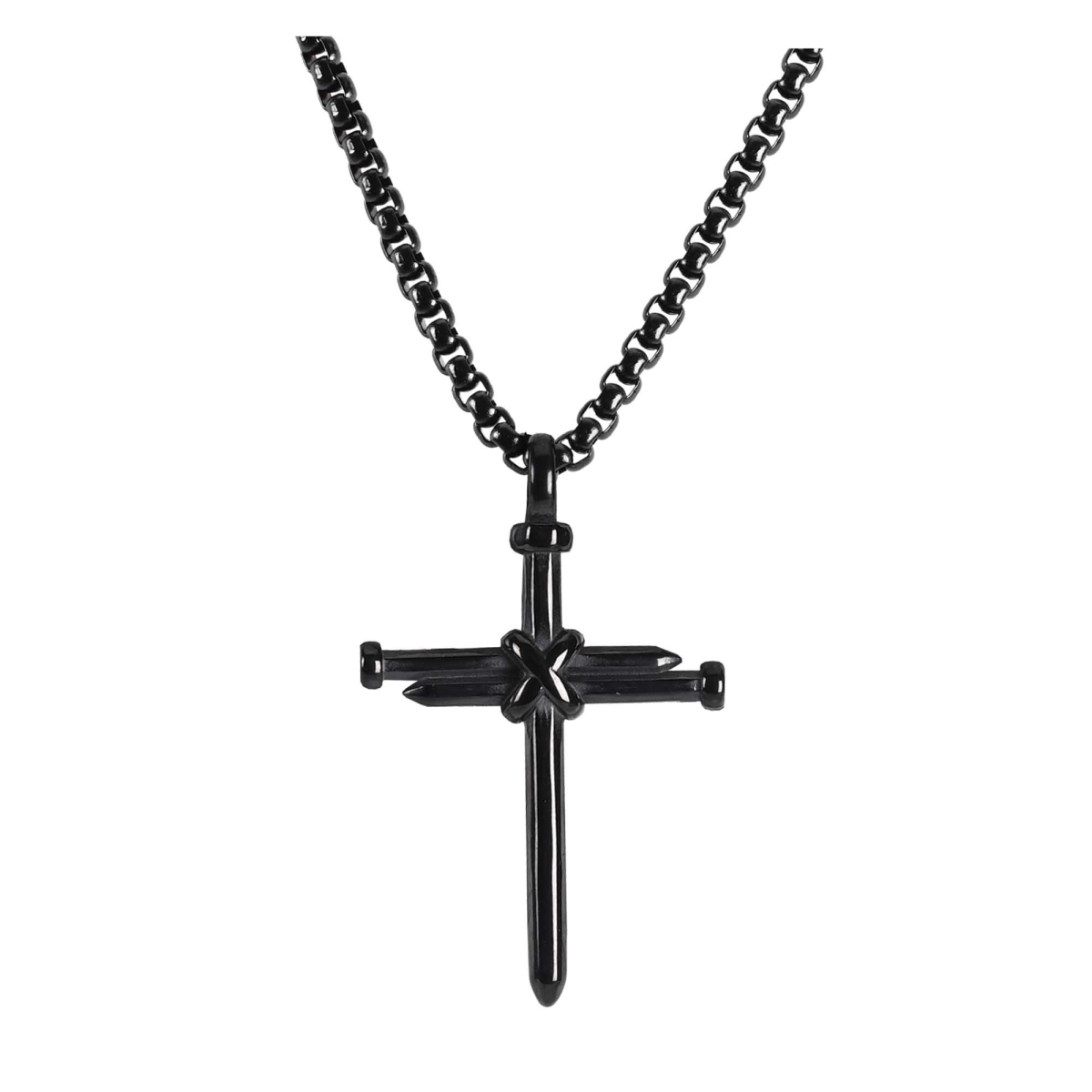 32-6870 Assortment Mens Black Plated Necklaces