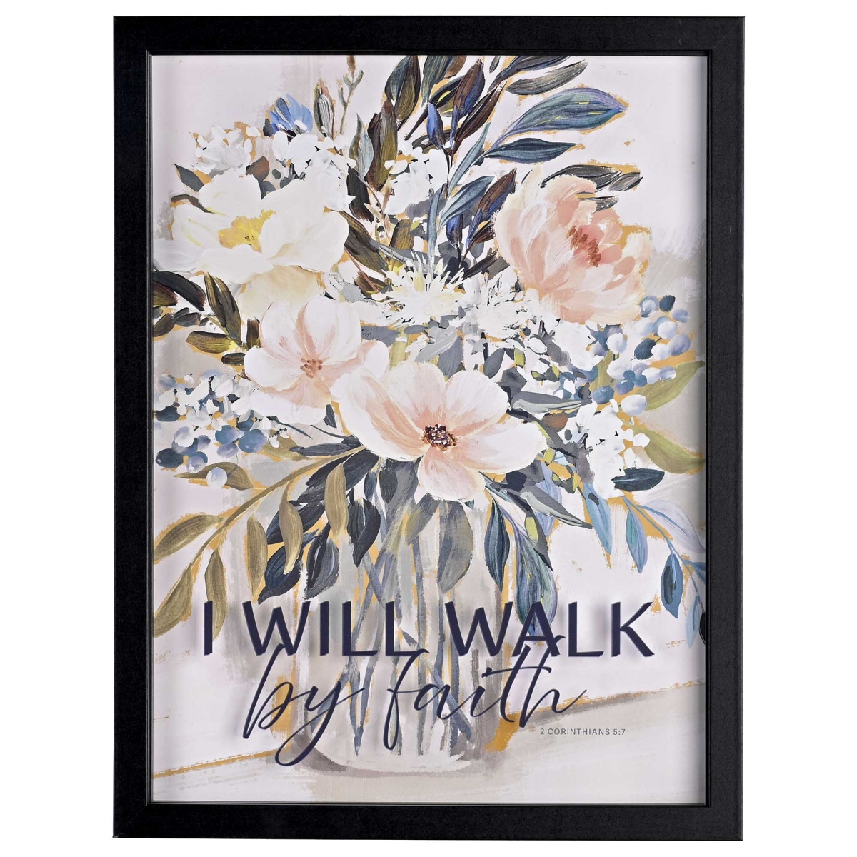 FRMWDBL-1216-5 Framed Wall Art Walk By Faith 12x16