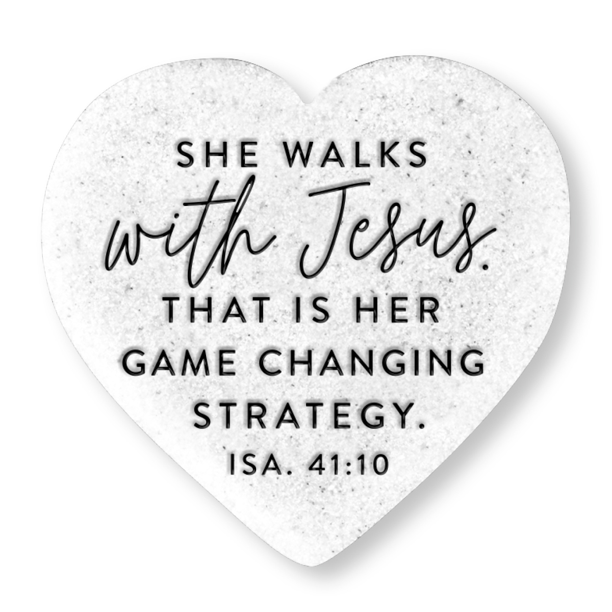 40756 Tabletop Heart Stone Walks With Jesus