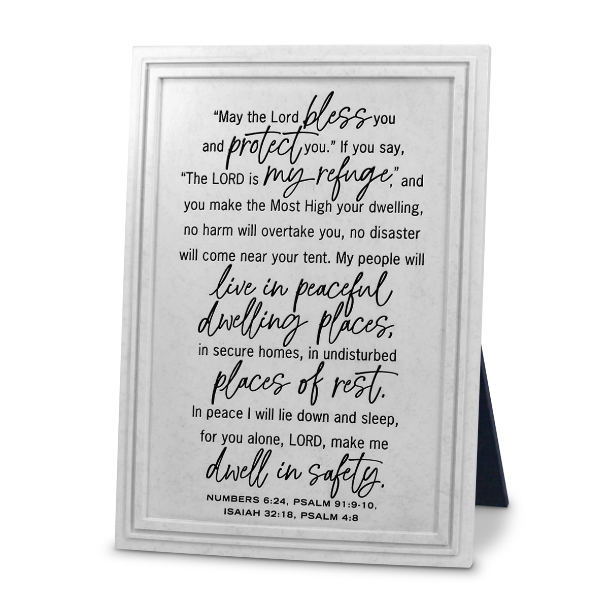 45061 Plaque God Bless Our Home White