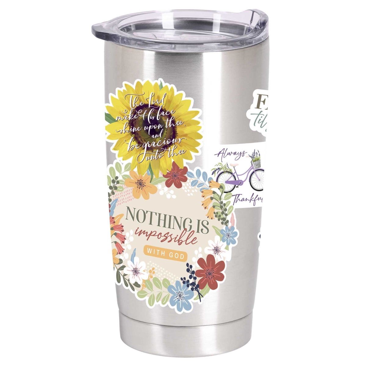 Picture of Dicksons SSTUMSS-4 Tumbler Flowers With Scripture 20 Oz