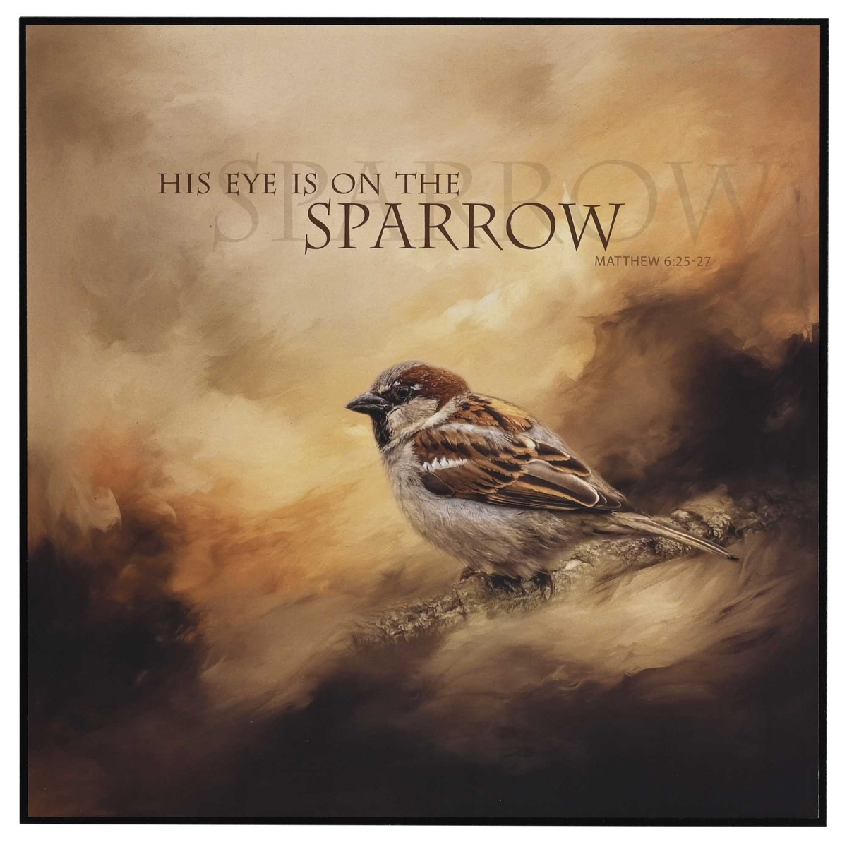 PLK1212-421 Wall Plaque Eye On The Sparrow 12x12