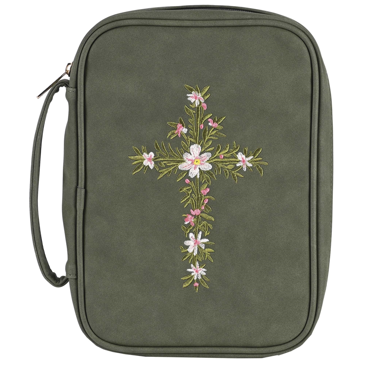 Picture of Dicksons 26959XL Bible Case Embroidered Cross Green XLrg