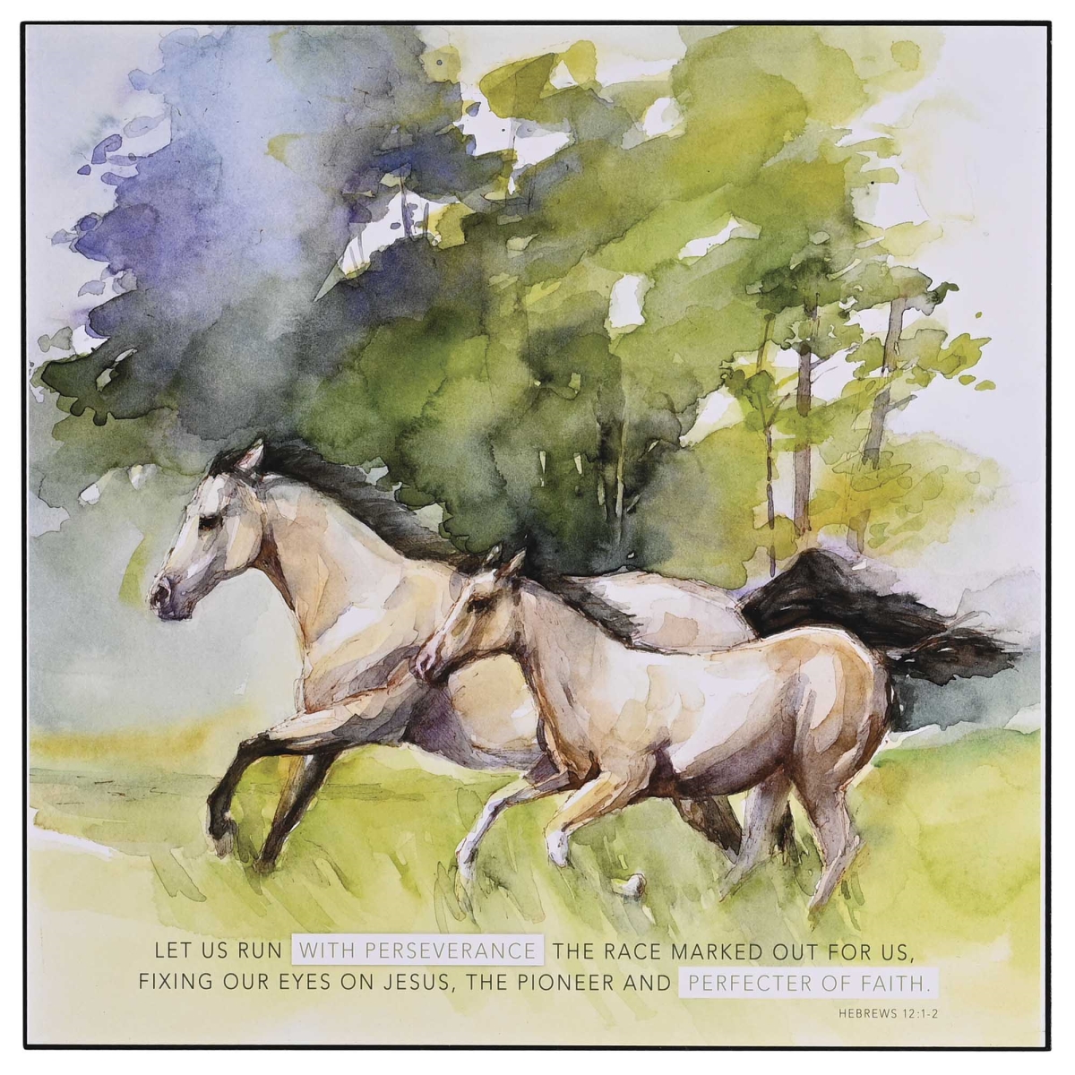 PLK1212-420 Wall Plaque Run With Perseverance 12x12