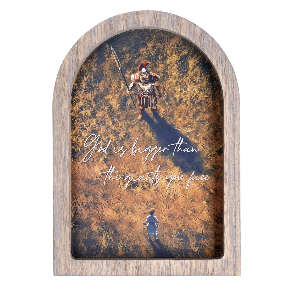 FRMA20 Framed Arch God Is Bigger Than Gray 9x13