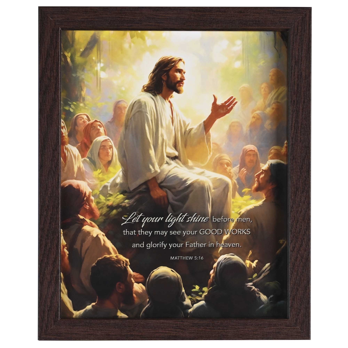 FRMWDWAL-810-24 Framed Art Let Your Light Shine 8x10
