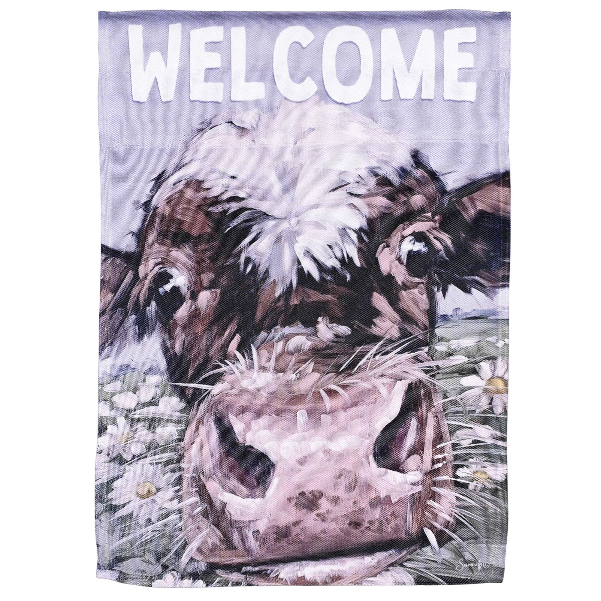 M080257 Flag Welcome Cow 13x18