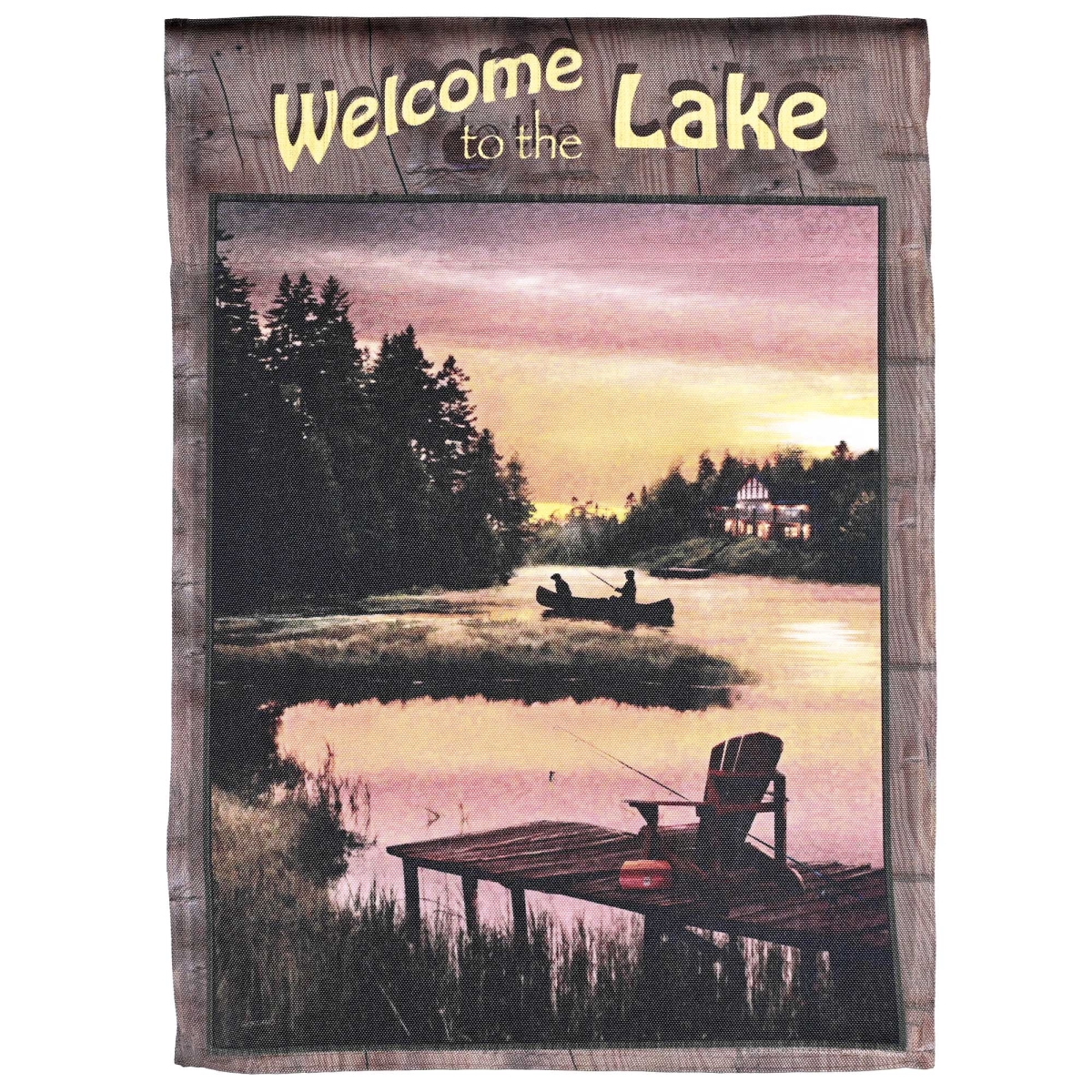 M080266 Flag Welcome To The Lake 13x18