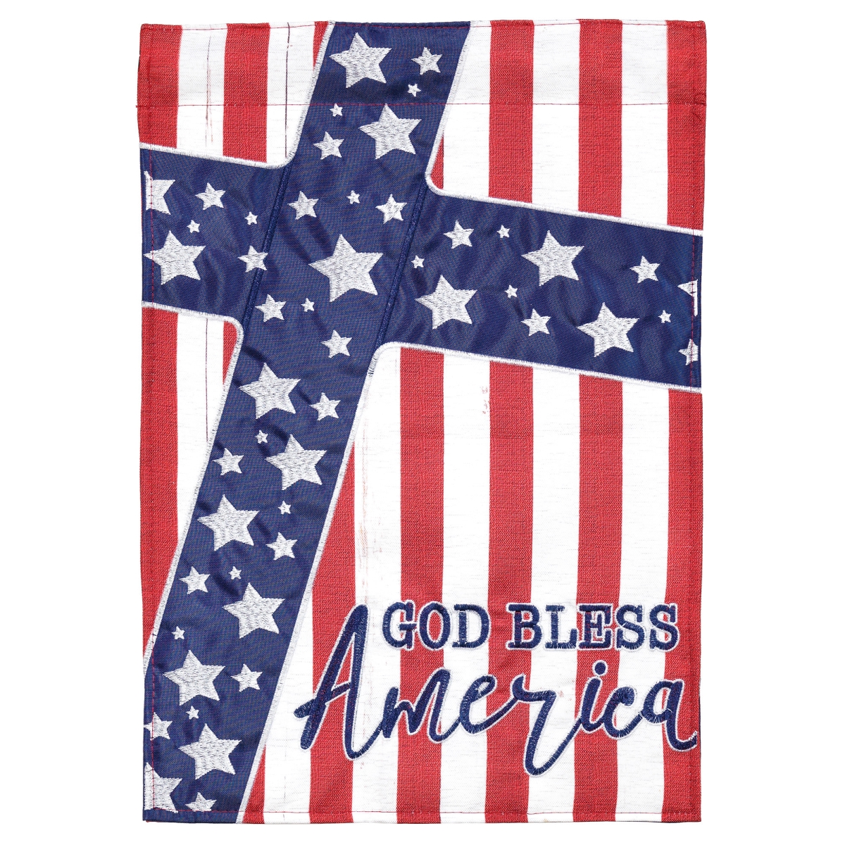 FLAG-3069 Flag God Bless America Cross 29x42