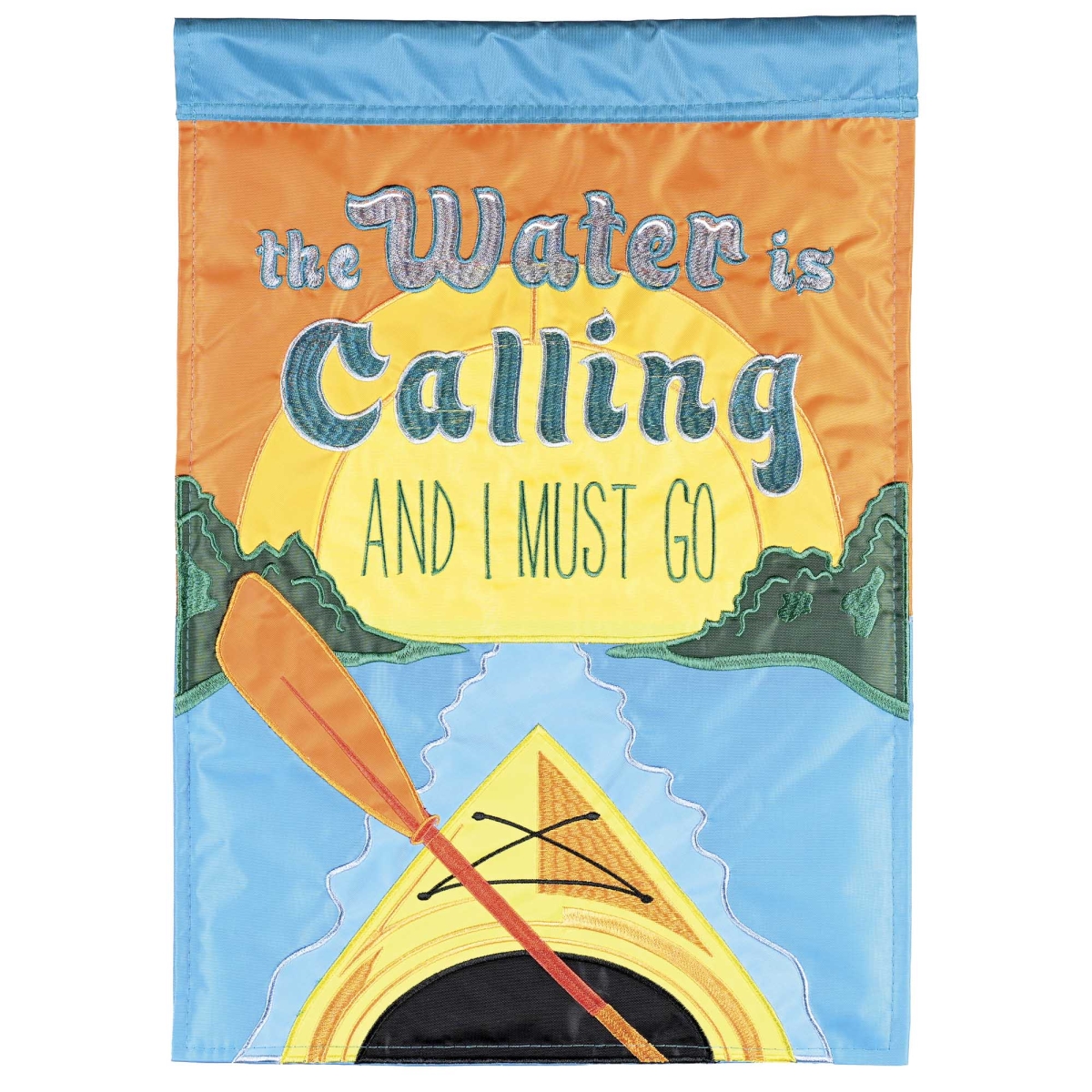 M011958 Flag Kayak The Water Is Calling 13x18