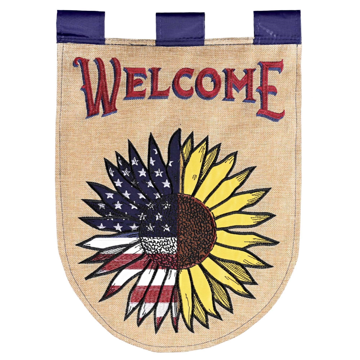 M001918 Flag Patriotic Sunflower Welcome 29x42