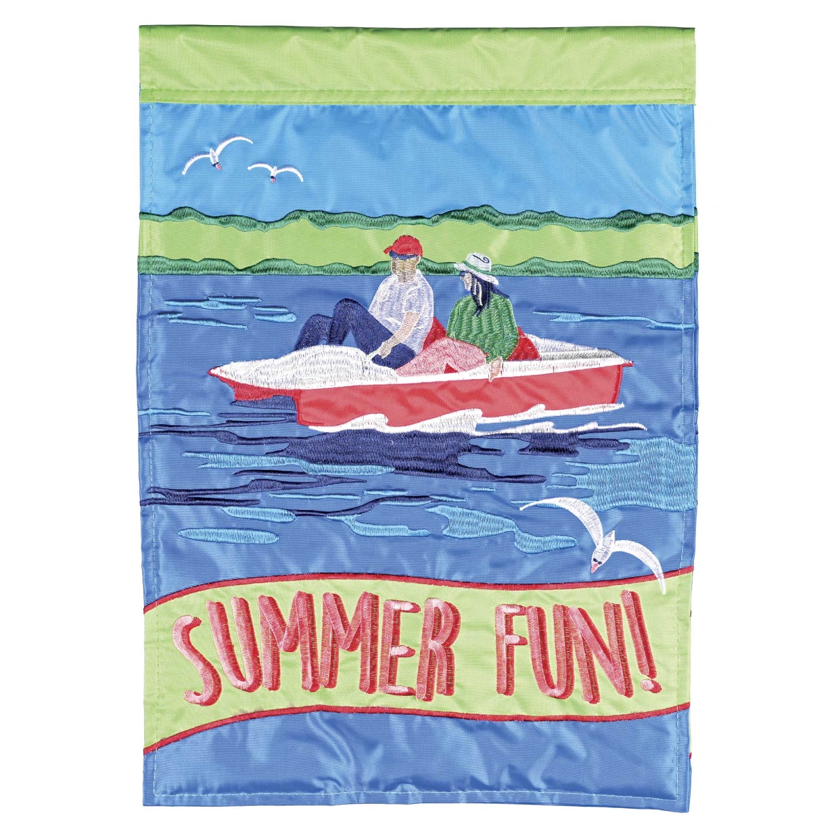 M011952 Flag Pedal Boat Summer Fun 13x18