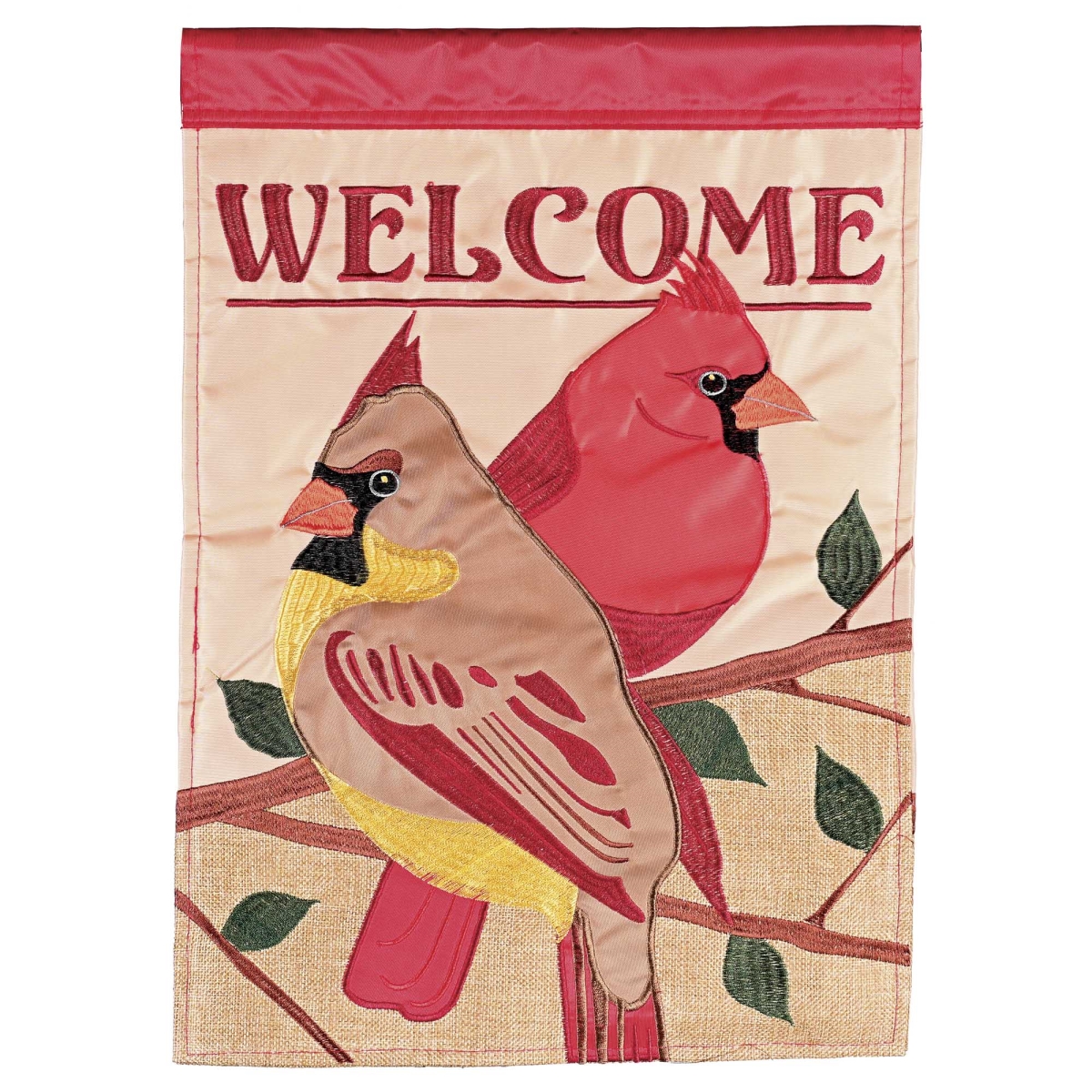 M011945 Flag Welcome Redbirds 13x18