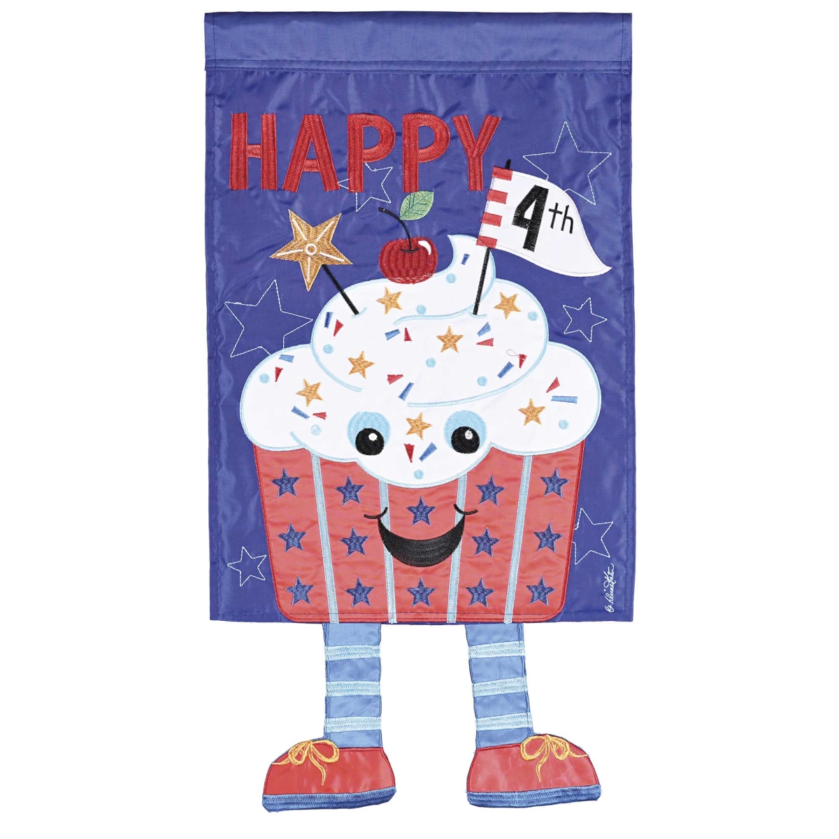 M011923 Crazy Leg Cupcake Happy 4th Of July
