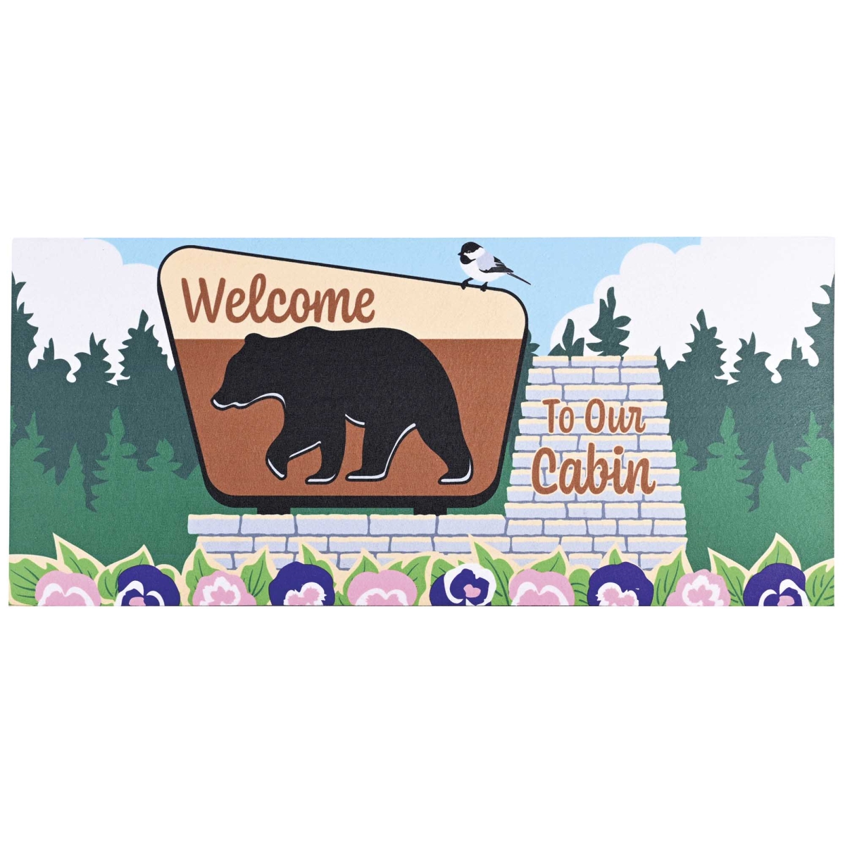 DM011939 Doormat Insert Welcome To Our Black Bear