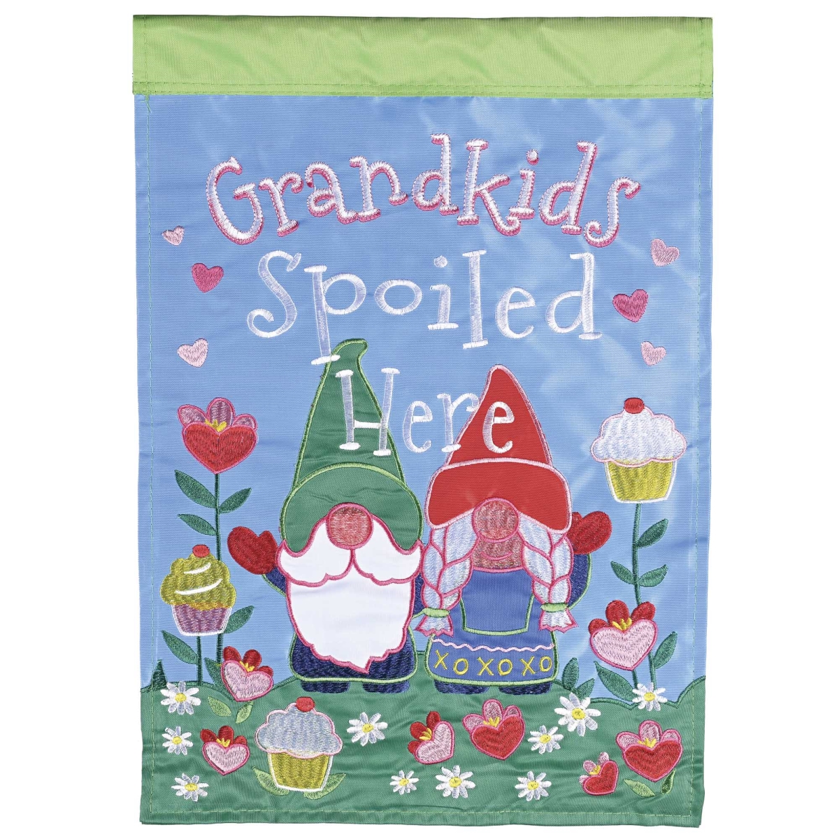 M011942 Flag Grandkids Spoiled Here 13x18