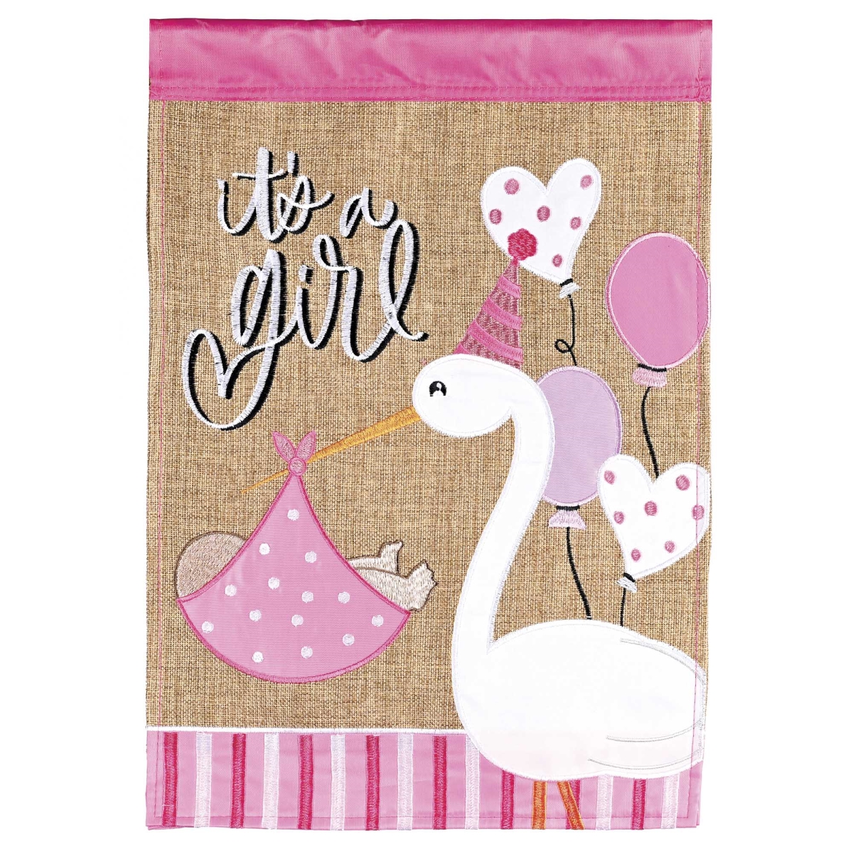 M012064 Flag It Is A Girl 13x18